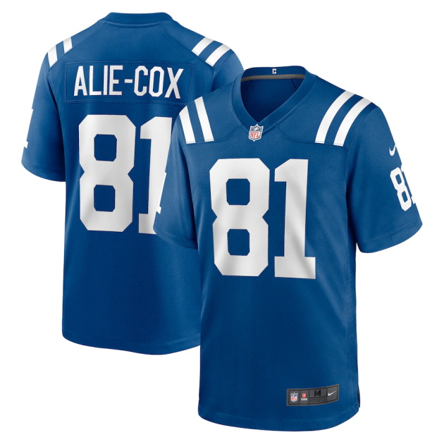 mens nike mo alie cox royal indianapolis colts team game jersey